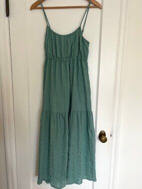 Nyland Tiered Cotton Maxi Dress with Tie-Back | Medium